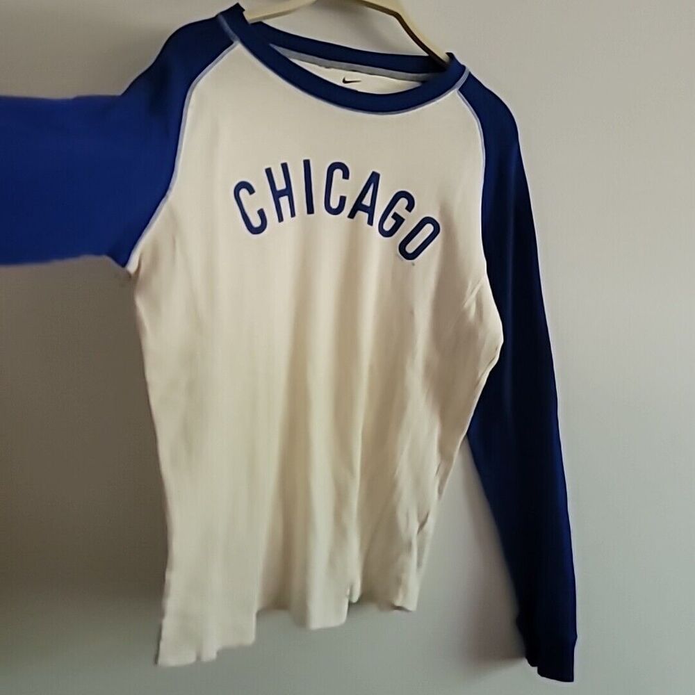 Nike Chicago Cubs Cooperston Collection Waffle Baseball Long Sleeve Shirt Mens L